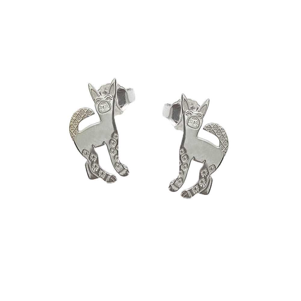 Aretes Perro Chenteño -  Plata