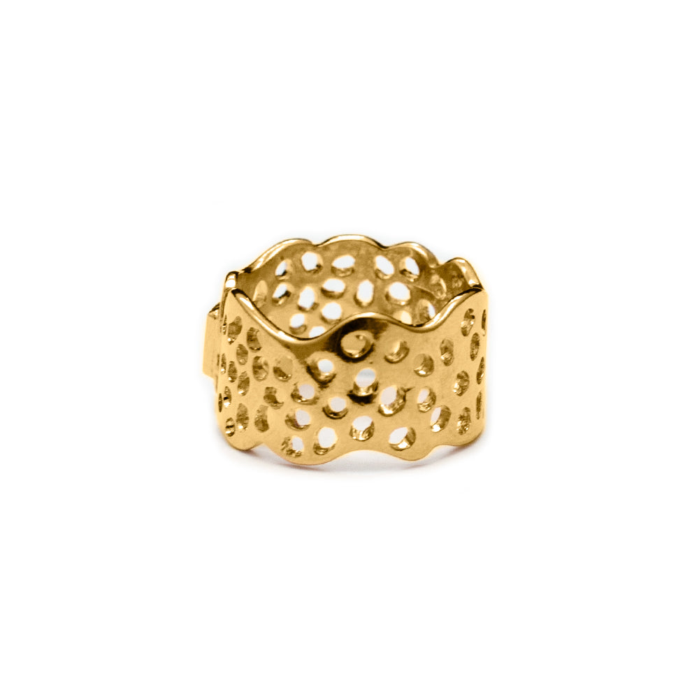 Anillo Piel Serpiente - Dorado