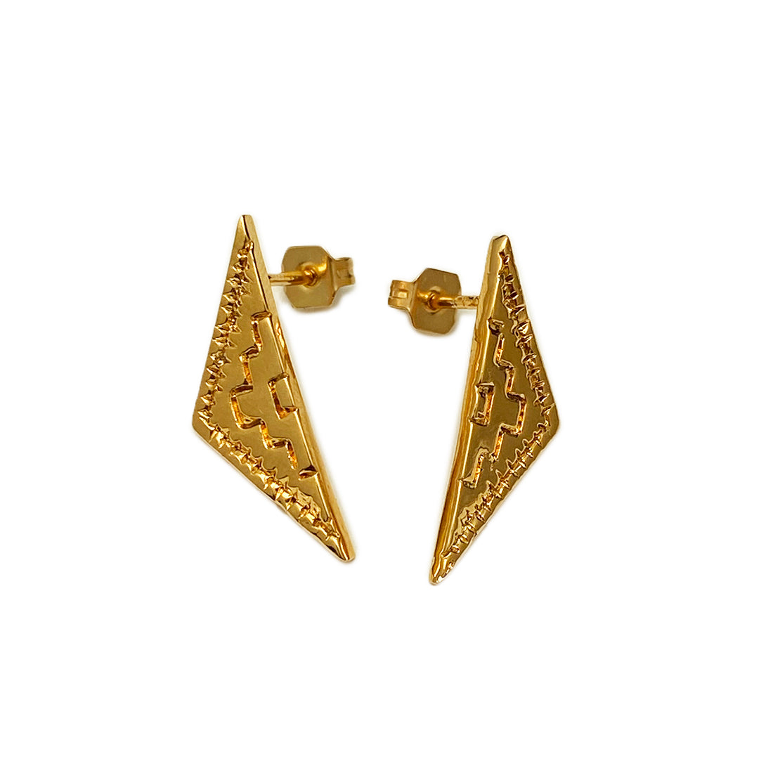 Aretes Medio Rombo - Dorados
