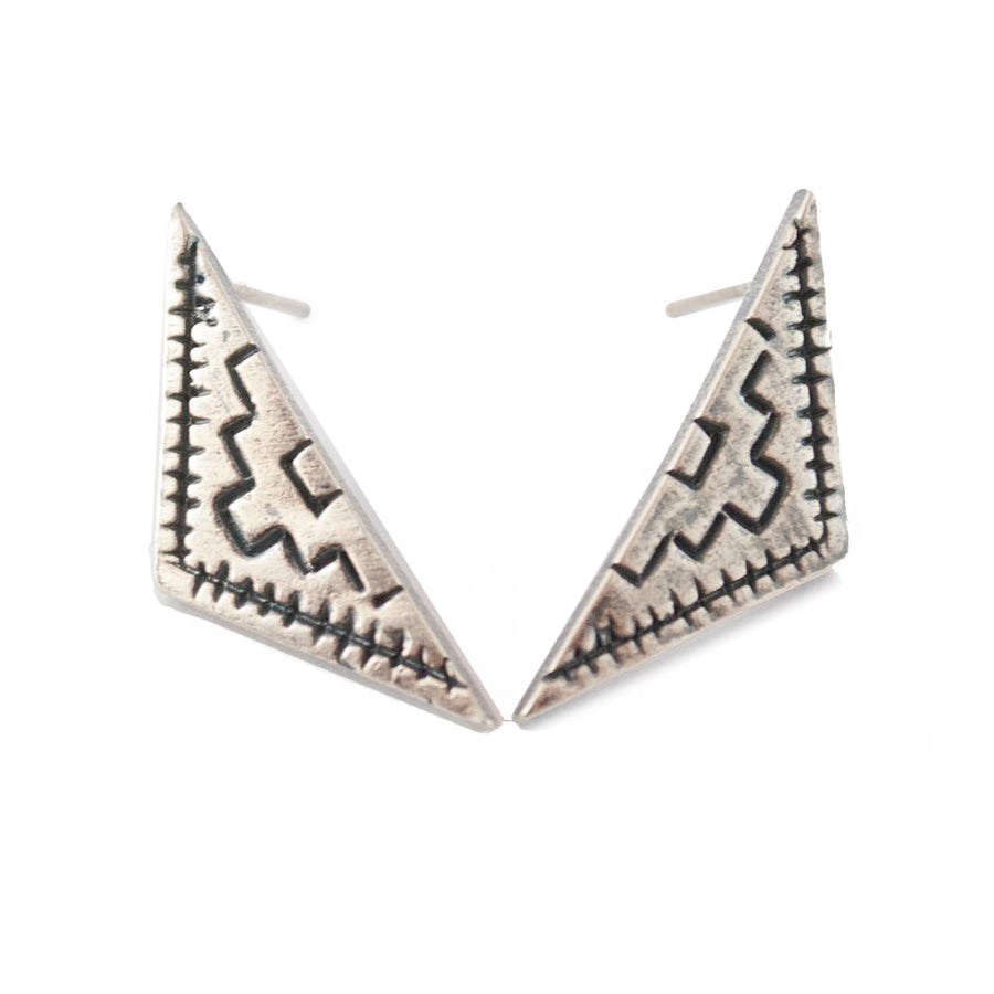 Aretes Medio Rombo  Plata