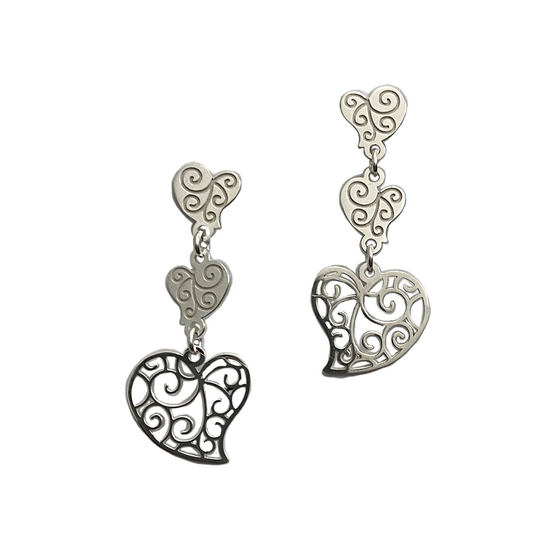 Aretes Largos Corazón Fortaleza