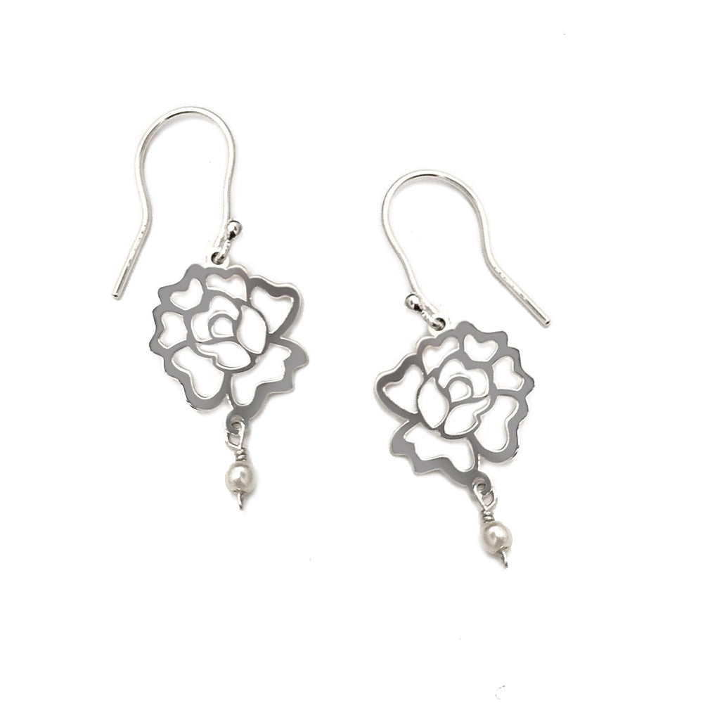 Aretes Colgantes Flor del Istmo en Plata