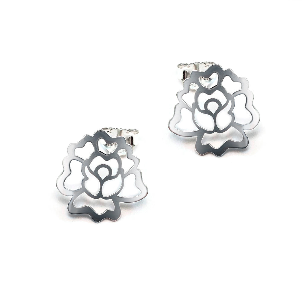 Aretes Broquel Flor del Istmo - Plata