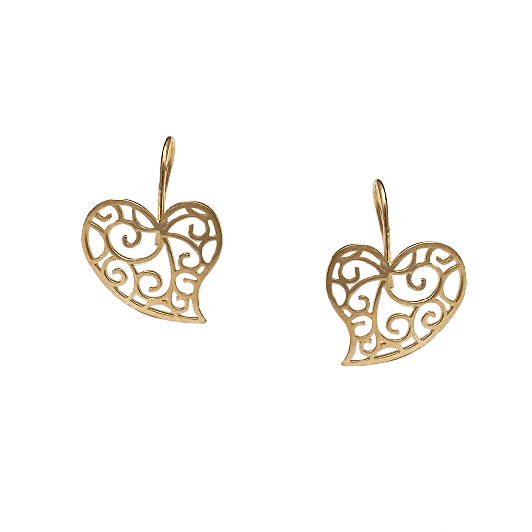 Aretes Corazón Fortaleza - Oro