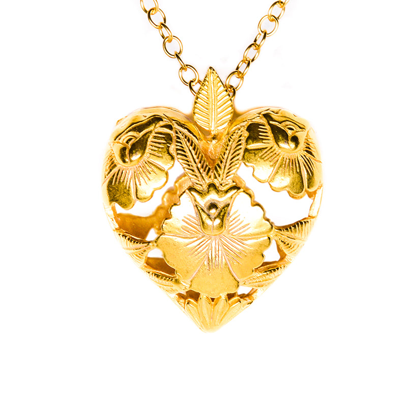 Corazón Oaxaca Flores - Chapa de Oro