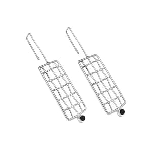 Aretes Trama Rectángulo -Plata