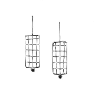 Aretes Trama Rectángulo -Plata