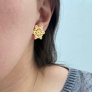 Aretes Copos de Nieve Chapa