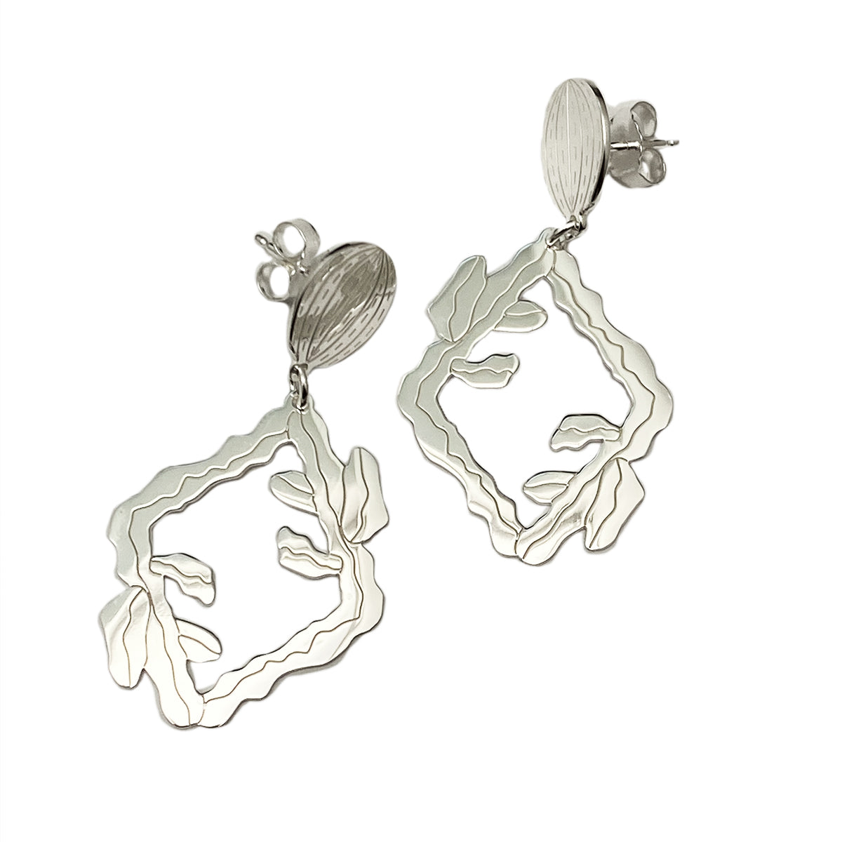 Aretes Cactus Rombo- Plata