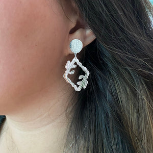 Aretes Cactus Rombo- Plata